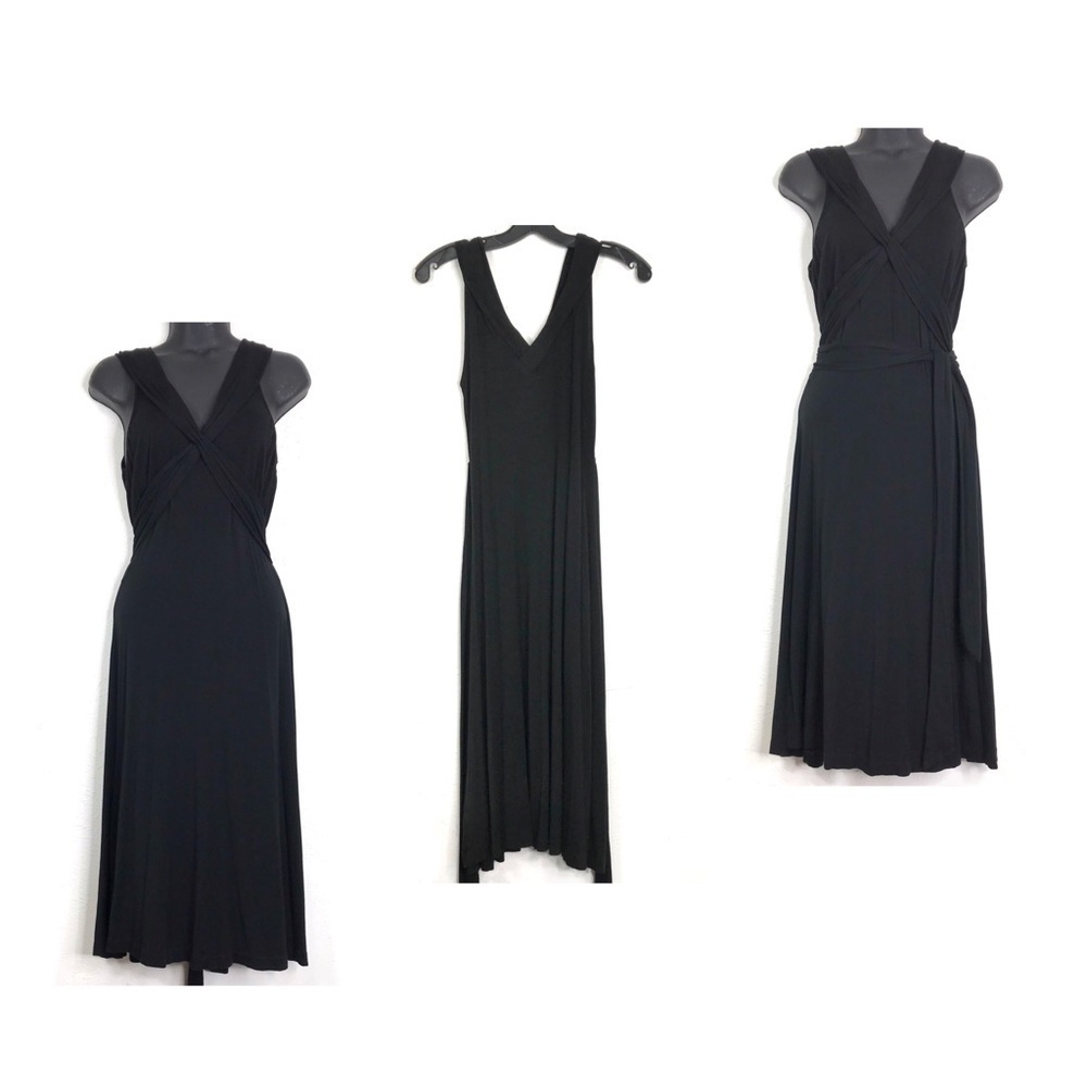 Banana Republic Sleeveless Black Midi Dress Size Small